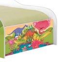 Ver imagem 2 de Cama Solteiro Infantil com Colchão Planeta Dinossauro MDF Branco com Adesivagem Casah