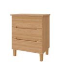 Ver imagem 2 de Mesa de Cabeceira Logan em Mdf 62,7x77cm 3 Gavetas Olmo 1009