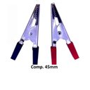 Ver imagem 1 de Kit 10 Pares Garra Jacaré Isolada 45mm Pt/vm - Conector Elétrico
