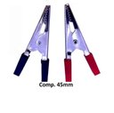 Ver imagem 1 de Kit 10 Pares Garra Jacaré Isolada 45mm Pt/vm - Conector Elétrico