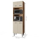 Ver imagem 3 de Armário de Cozinha Nilo 4 Portas com Nichos MDP 60cm Marrom