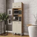 Ver imagem 1 de Armário de Cozinha Nilo 4 Portas com Nichos MDP 60cm Marrom