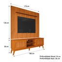 Ver imagem 4 de Rack Bancada King com Painel para Tv até 75 Polegadas Avante Cedro Ripado Impressão 3d Edn Cedro