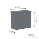 Ver imagem 5 de Armário Baixo para Escritório PE40 com 2 Portas Pivotantes Cinza/Grafito