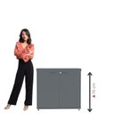 Ver imagem 4 de Armário Baixo para Escritório PE40 com 2 Portas Pivotantes Cinza/Grafito
