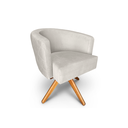 Ver imagem 1 de Poltrona Decorativa Leila em Linho Base de Madeira MQ Decor - Cinza Claro Linho