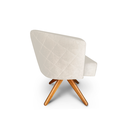 Ver imagem 3 de Poltrona Decorativa Leila em Linho Base de Madeira MQ Decor - Cinza Claro Linho