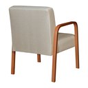 Ver imagem 3 de Conjunto 4 Poltronas Lara Cadeira Decorativa Sala, Recepção - Linho Bege