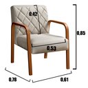 Ver imagem 4 de Conjunto 4 Poltronas Lara Cadeira Decorativa Sala, Recepção - Linho Bege