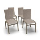 Ver imagem 1 de Kit 4 Cadeiras Jantar Gourmet Alumínio Fendi Tela Mocca