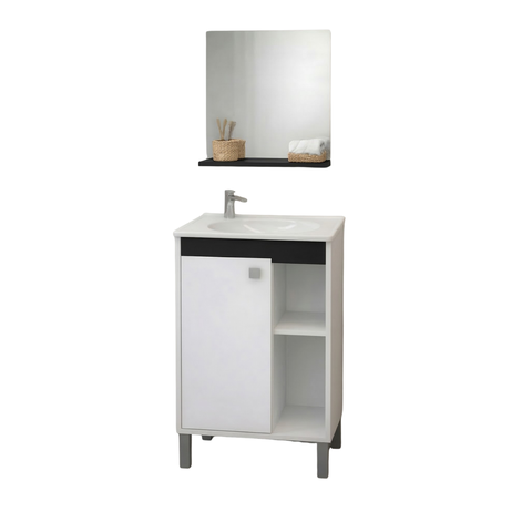 Gabinete Banheiro 45cm Miami C/ Espelheira