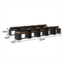 Ver imagem 6 de Estação de Trabalho 20 Lugares Office Smart 20 Mesas 16 Armários 1 Aparador - Preto e Cedro