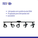 Ver imagem 3 de Spot Trilho 5 Sobrepor Direcionável E-27 Preto