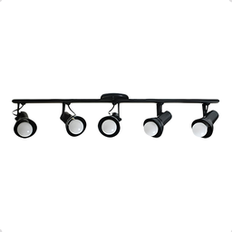 Spot Trilho 5 Sobrepor Direcionável E-27 Preto - 1
