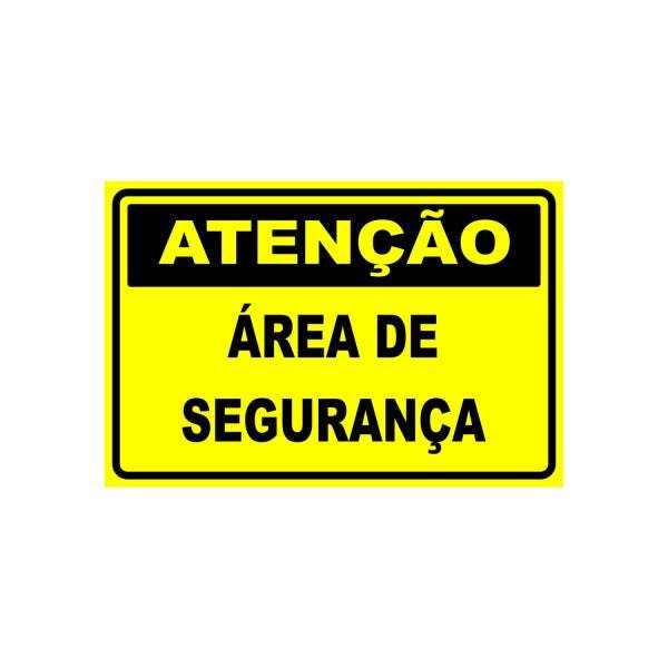 Placa De Sinalização Amarela Atenção Área De Segurança | MadeiraMadeira