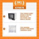 Ver imagem 2 de Kit - Forno Turbo Prp-004 Plus Digital 220v Preto + 4 Assadeiras - Progás