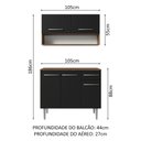 Ver imagem 4 de Armário de Cozinha Compacta 105cm Rustic/Preto Emilly Madesa 03