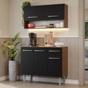 Ver imagem 1 de Armário de Cozinha Compacta 105cm Rustic/Preto Emilly Madesa 03