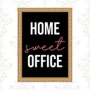 Ver imagem 1 de Quadro Moldura Dourada Home Sweet Office 24x18cm:com Vidro