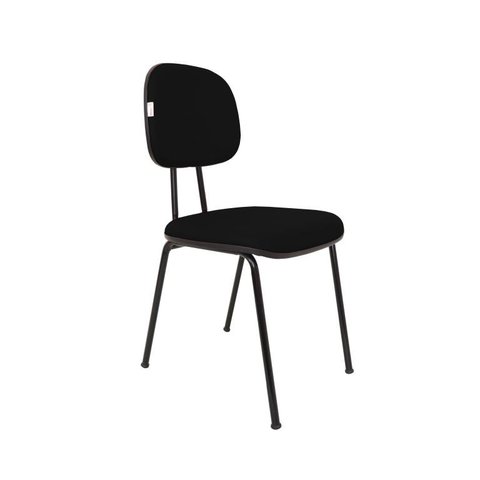 Cadeira Fixa Secretaria Bolt Maiart M-3000-F478 Couro Sintetico Corano Azul Claro