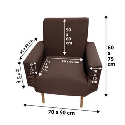 Capa Poltrona Sala.:bege - 4
