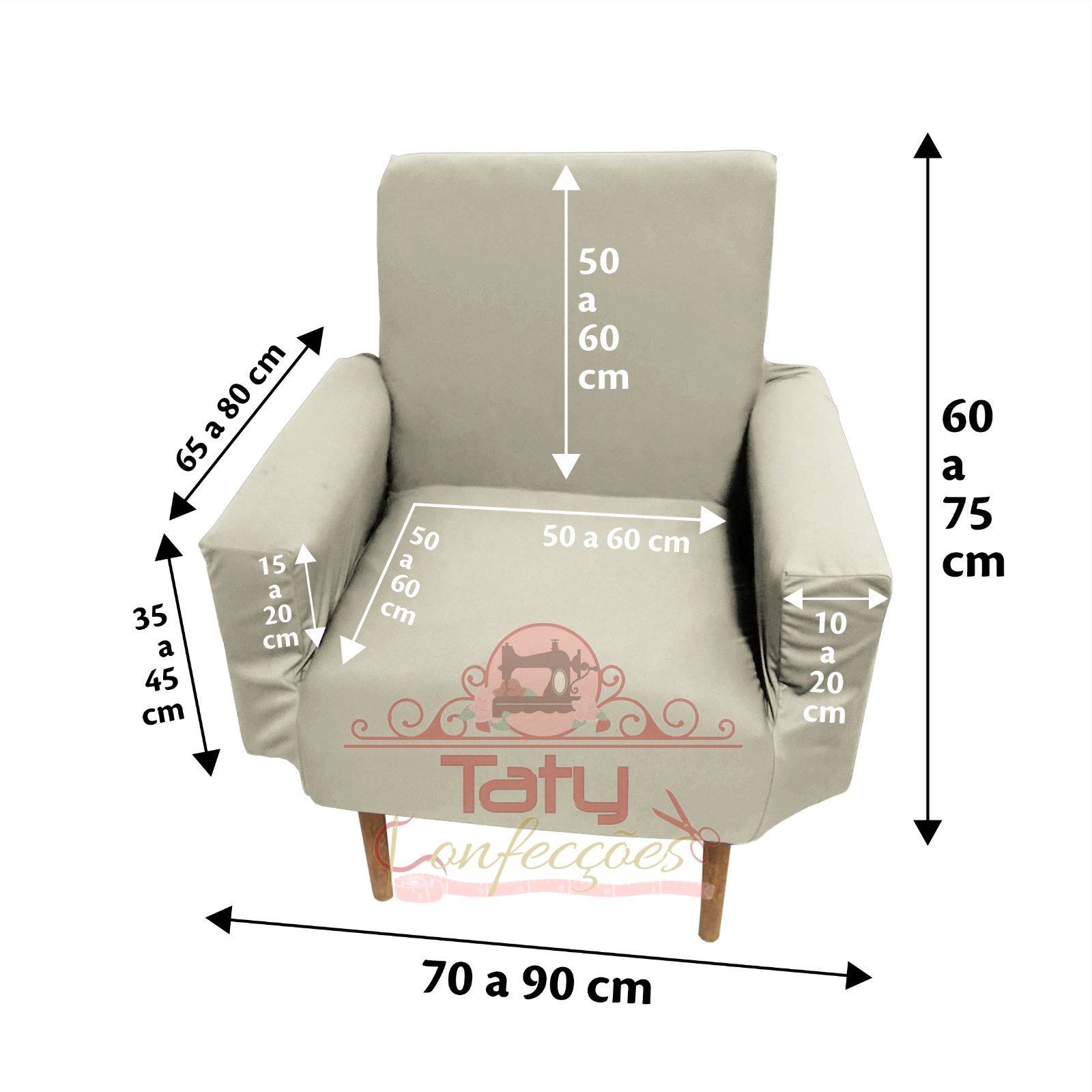 Capa Poltrona Sala.:bege