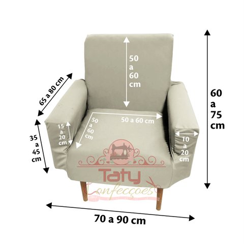 Capa Poltrona Sala.:bege