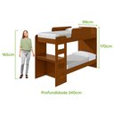 Ver imagem 2 de Beliche Solteiro Cantos Arredondados com Led Olga - Lopas Frassino