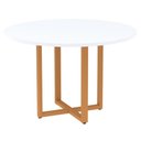 Ver imagem 1 de Mesa de Reunião Redonda P25 Pandin 110 Cm (largura) Tampo Mdp Branco Pé Aço Tubular Laranja
