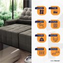 Ver imagem 3 de Sofá Retrátil Reclinável Alaska 3,00m Suede Velut Molas no Assento - King House