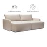 Sofá Cama Retrátil e Reclinável Off White Linho 2,4 Metros Zen Nest - 7