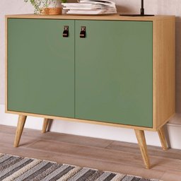 Balcão Buffet Amber 2 Portas 1 Prateleira Savana Alecrim - Genialflex - 1