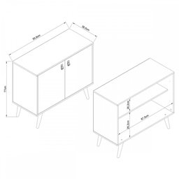 Balcão Buffet Amber 2 Portas 1 Prateleira Savana Alecrim - Genialflex - 3