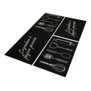 Ver imagem 3 de Jogo Tapete Cozinha Preto Algodão Antiderrapante 3 Peças Frase Marfim
