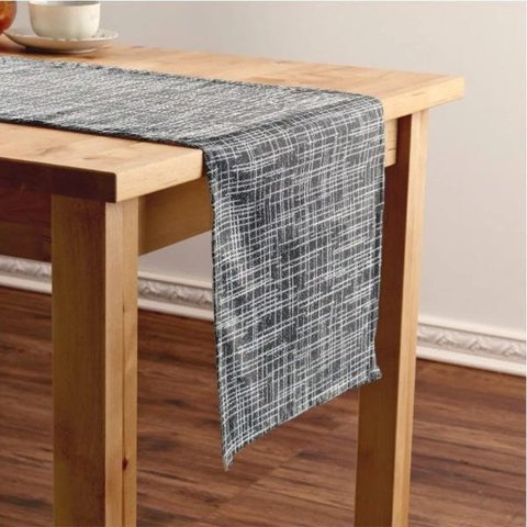 Caminho de Mesa Jacquard Nice Preto - 43x220cm