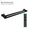 Toalheiro Duplo 50 Cm Inox Preto Fosco - Kromus Rt0309-50b - 2