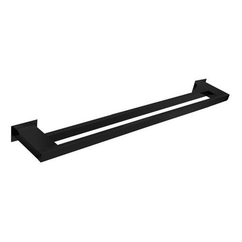 Toalheiro Duplo 50 cm Inox Preto Fosco - Kromus RT0309-50B