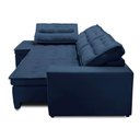 Ver imagem 4 de Sofá de Canto Retrátil e Reclinável com Molas 3,00x2,00 Esquerdo Marília Suede Azul Rover &