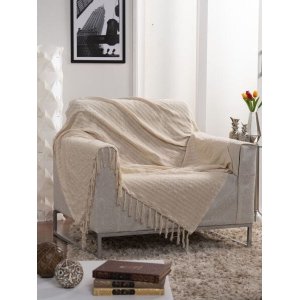 Manta para Sofá Italiana Off White - 135x250cm