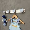 Cabideiro de Parede Infantil Coração Suporte Gancho Roupas:azul - 3