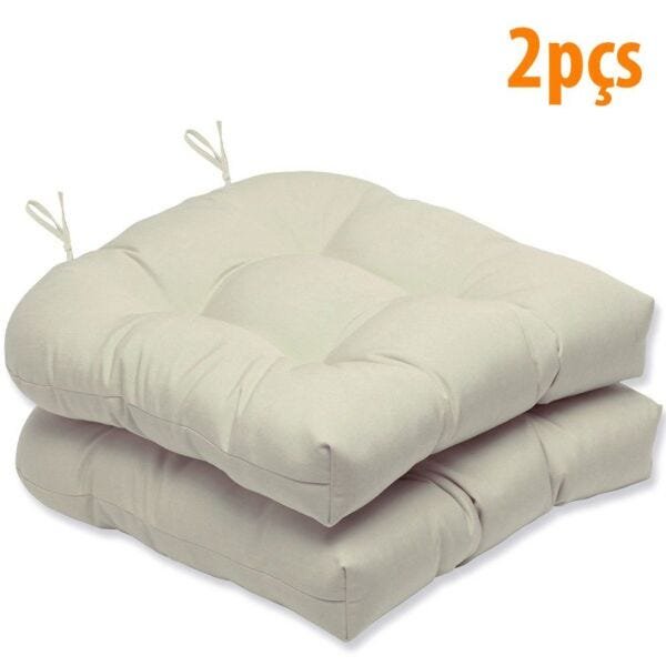 Almofada Para Cadeira Futton Solid 40x40cm - 2pçs - Branco