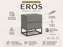 Ver imagem 2 de Mesa de Cabeceira Eros Cinza MDF 60cm Pés Ferro Preto Premium