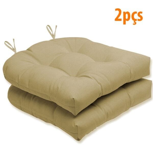 Almofada para Cadeira Futton Solid 40x40cm - 2Pçs - Bege - 1