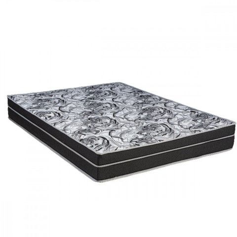 Colchão Queen Size Molas Ensacadas D28 Suporta 100kg Antiderrapante Cinza Floral