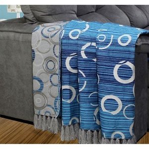 Manta para Sofá Dupla Face Jacquard Maia Azul - 135x200cm