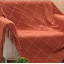 Ver imagem 2 de Manta para Sofá Grid Terra Cota/Off White - 140x150cm