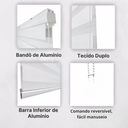 Ver imagem 4 de Persiana Rolo Double Vision Zebra 1,80l X 1,60a Bege