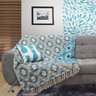 Manta para Sofá Dupla Face Jacquard Nilo Azul - 135x250cm - 1