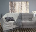 Ver imagem 1 de Manta para Sofá Dupla Face Jacquard Nice Cinza/Preta - 135x200cm