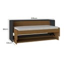 Ver imagem 5 de Cama de Solteiro First Horizontal com Baú Office 205x137cm Onix/Freijó Fhso